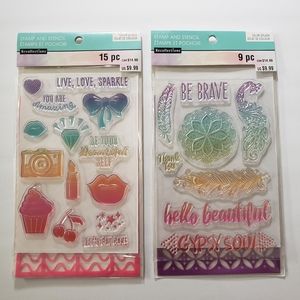 2 Recollections Stamp & Stencil Bundle Lot